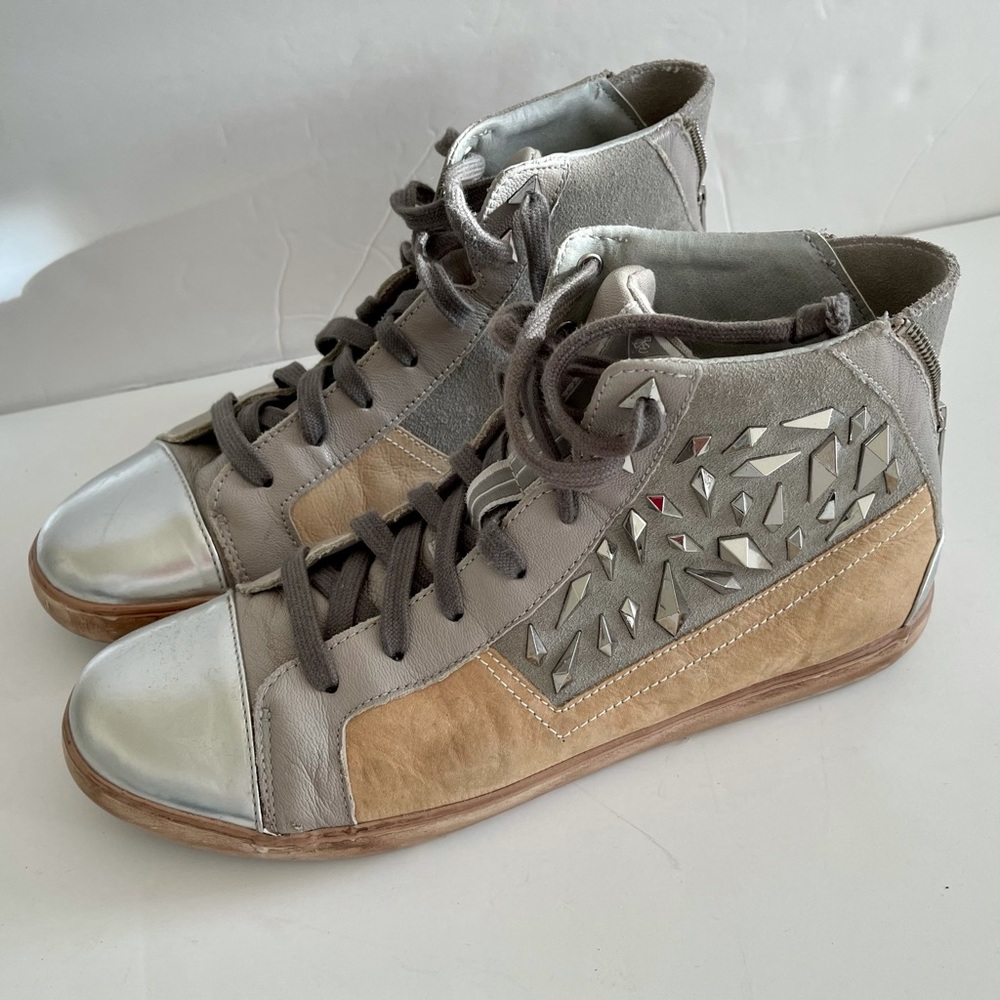 Sam Edelman Studded Patchwork Hightop Sneakers - image 1